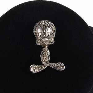 Vintage Tweety Bird Judith Jack Sterling Silver and Marcasite Brooch